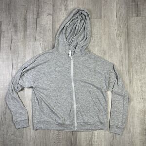 Women's Alo Yoga Athletic Full Zip Small Heather Gray Hoodie Athleisure Grey V